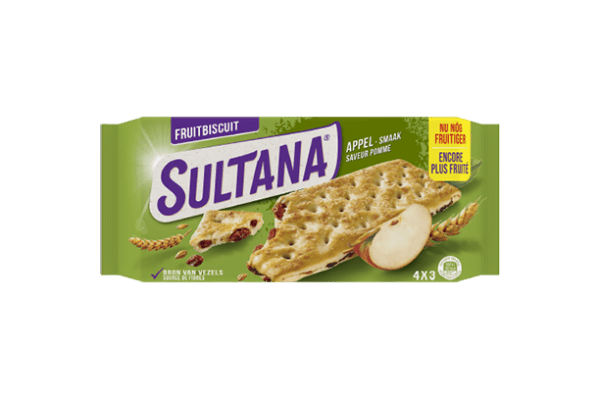Sultana Fruitbisc. Appel 4-pack/175 gr